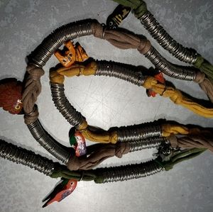 Tropical necklace w/ painted  exotic woode animals